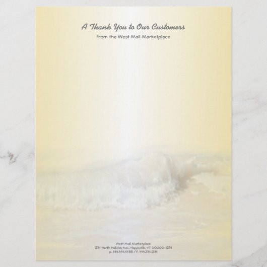 Papier Tropical Gold Ocean Waves Business Stationery (Devant)