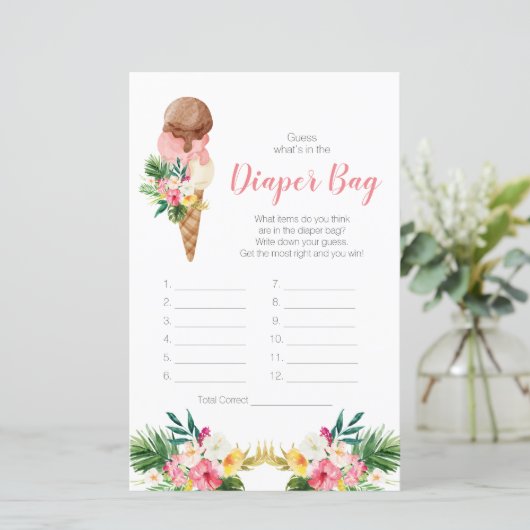 Papier Tropical Ice Cream Devinez ce qui se passe dans le (Debout devant)