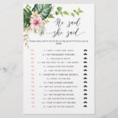 Papier Tropical Il dit qu'elle a dit jeu de douche de nup (Devant)