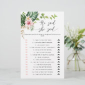 Papier Tropical Il dit qu'elle a dit jeu de douche de nup (Debout devant)