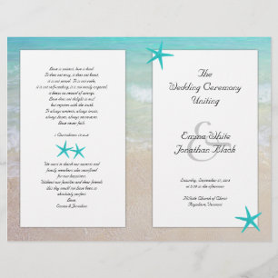 Papier Tropical Ocean Starfish Christian Ceremony Program