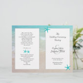 Papier Tropical Ocean Starfish Christian Ceremony Program (Debout devant)