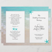 Papier Tropical Ocean Starfish Christian Ceremony Program (Devant / Derrière)