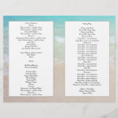 Papier Tropical Ocean Starfish Christian Ceremony Program (Dos)