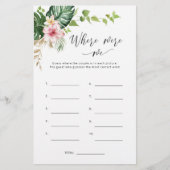 Papier Tropical Où étions-nous jeu de douche nuptiale (Devant)