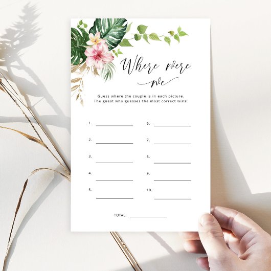Papier Tropical Où étions-nous jeu de douche nuptiale