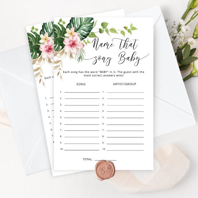 Papier Tropical palm girl nom de douche cette chanson béb (Créateur téléchargé)