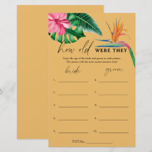 Papier Tropical - Quel âge avaient-ils jeu de mariage