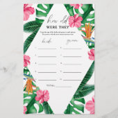 Papier Tropical - Quel âge avaient-ils la mariée jeu (Devant)