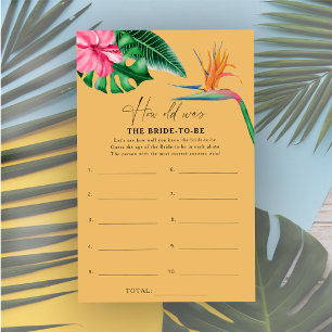 Papier Tropical - Quel âge avait la mariée pour être jeu