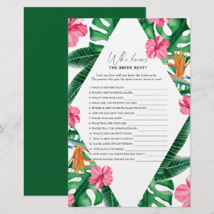 Papier Tropical - Qui connaît la mariée meilleur jeu