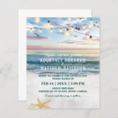 Papier Tropical Starfish Budget Plage Mariage Invitation (Devant / Derrière)
