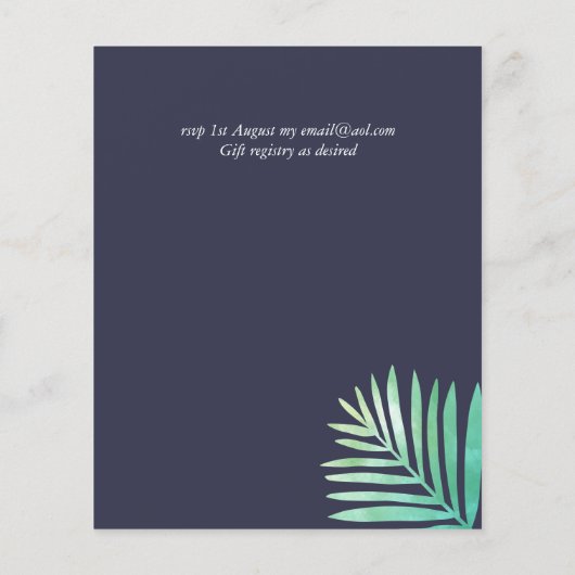 Papier Tropical Sunset Beach Mariage Invitations Budget (Dos)