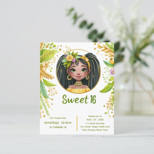 Papier Tropical Sweet 16 Noir Adolescent Anniversaire Ver (Debout devant)