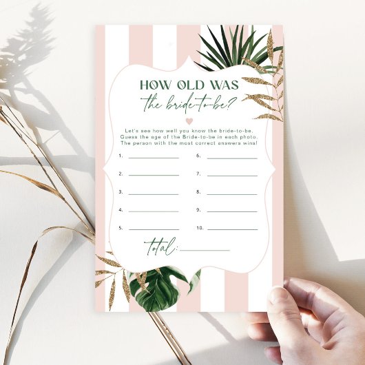 Papier Tropical vert rose Quel âge avait la mariée pour ê