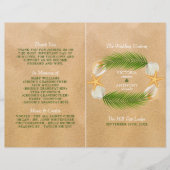 Papier Tropical Wreath Sandy Beach Wedding Program (Devant)