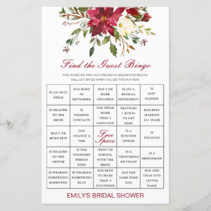 Papier Trouver le jeu de douche de Bingo invité IMPRIMÉ