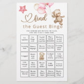 Papier Trouver L'Invité Bingo Bear Baby shower Jeu (Devant)