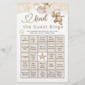 Papier Trouver L'Invité Bingo Bear Baby shower Jeu (Devant)