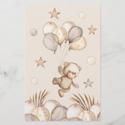 Papier Trouver L'Invité Bingo Bear Baby shower Jeu (Dos)