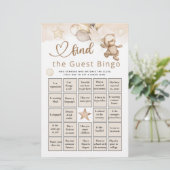 Papier Trouver L'Invité Bingo Bear Baby shower Jeu (Debout devant)