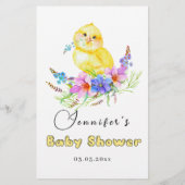 Papier Trouver L'Invité Bingo Little Chick Baby shower Je (Dos)
