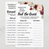 Papier Trouvez la douche invité anglais espagnol jeu (Devant / Derrière)