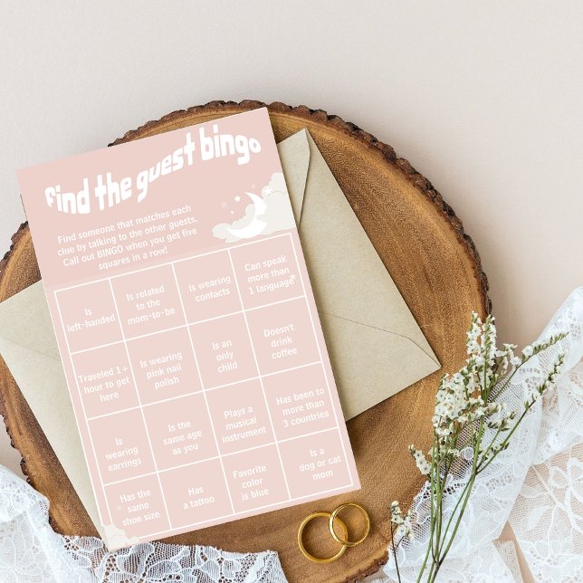 Papier Trouvez le bingo invité minimum jeu de baby shower (Créateur téléchargé)
