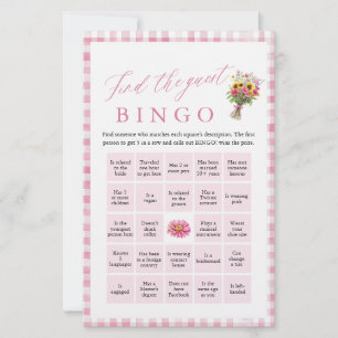 Papier Trouvez le Bingo Invité Rose Jeu de Baby Shower de