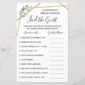 Papier Trouvez le jeu bilingue douche nuptiale invité (Devant)