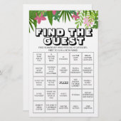 Papier Trouvez le jeu de bingo invité (Devant / Derrière)