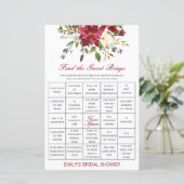 Papier Trouvez le jeu de douche de bingo invité IMPRIMÉ (Debout devant)