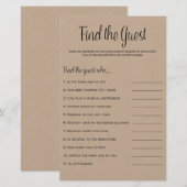 Papier Trouvez le jeu de douche de mariage rustique Kraft (Devant / Derrière)