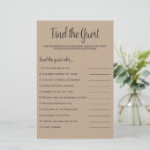 Papier Trouvez le jeu de douche de mariage rustique Kraft (Debout devant)