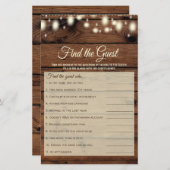 Papier Trouvez le jeu de Fête des mariées de pays rustiqu (Devant / Derrière)