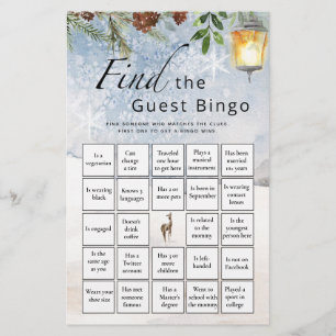 Papier Trouvez Le Jeu Du Baby shower D'Hiver De Bingo Inv