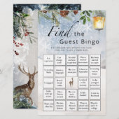 Papier Trouvez Le Jeu Du Baby shower D'Hiver De Bingo Inv (Devant / Derrière)