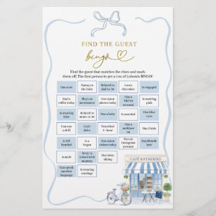 Papier Trouvez les jeux de bingo pour les invités du café