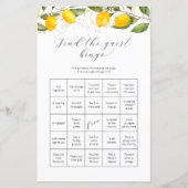 Papier Trouvez L'Invité Bingo Lemon Citrus Baby shower Je (Devant)