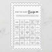 Papier Trouvez minimaliste trouver l'invité bingo nuptial (Devant / Derrière)
