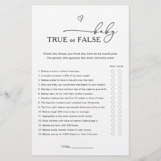 Papier True or False Baby Game