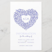 Papier tulip coeur mariage informations invités (Devant)