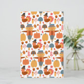 Papier Turquie et Scarecrow Thanksgiving Motif (Debout devant)