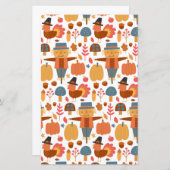 Papier Turquie et Scarecrow Thanksgiving Motif (Devant / Derrière)