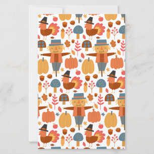 Papier Turquie et Scarecrow Thanksgiving Motif