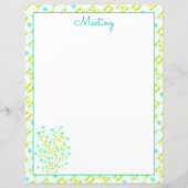 Papier Turquoise et vert citron (Devant)
