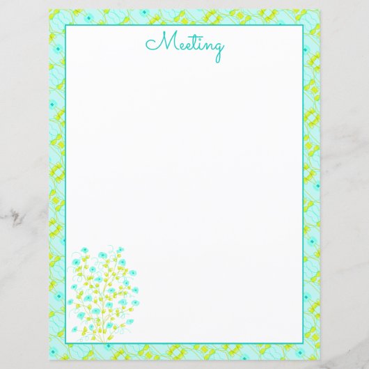 Papier Turquoise Et Vert Lime (Dos)