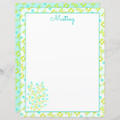 Papier Turquoise Et Vert Lime (Devant / Derrière)