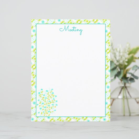 Papier Turquoise Et Vert Lime (Debout devant)