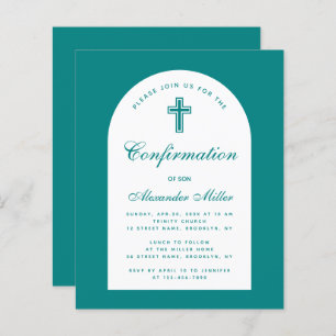 Papier Turquoise Garçon Confirmation Arche blanche Budget